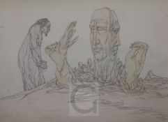 § Austin Osman Spare (1888-1956)pencil and coloured pencils on thin wove paperRobed figure and