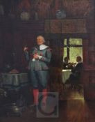 S Lewin (19th C.)oil on canvas17th century interior with gentlemen enjoying a glass of winesigned