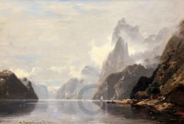 Georg Anton Rasmussen (Norway 1842-1914)oil on canvasView of a fjordsigned and dated 188112 x 18in.
