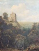 Attributed to Edmund Thornton Crawford R.S.A. (Scottish 1806-1885)oil on canvas'Castle Campbell,