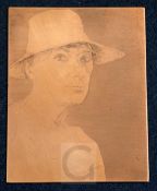 Edgar Holloway (1914-2008)copper etching plateSelf Portrait No.19 (Summer '84) M247205 x 160mm