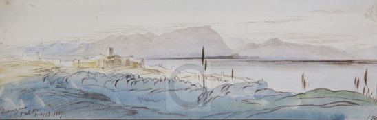Edward Lear (1812-1888)ink and watercolour'Desengano, 5.40PM, May 12 1867' inscribed and numbered (