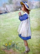 Helen Howard Margetson (1860-1904) pastelGirl blowing a dandelionsigned and dated 192514.5 x 11.