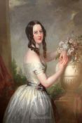 Circle of Thomas Musgrave Joy (1812-1866)oil on canvasThree-quarter length portrait of Clementina