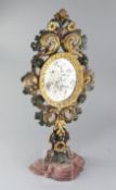 An early 18th century Italian carved and painted wood monstrance, 1ft 11in. x 11.5in.