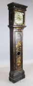 Anthony Lynch of Newbury. An early 18th century japanned eight day longcase clock, the 12 inch