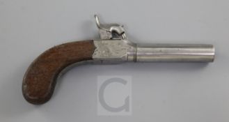 A percussion pocket pistol, Birmingham proved, by Haratt, Huntingdon, c.1840, 7.25in.