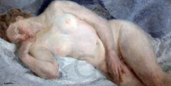 Ludo Marius Chauviac (1889-)oil on canvasSleeping nudesigned21 x 38in.