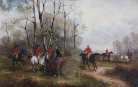 Rudolf Stone (19th century),oil on wooden panel'The Meet'signed7.75 x 12.5in.