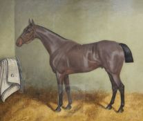 Hally (19th C.)oil on canvasRacehorse in a stablesigned and dated 186020 x 24in.