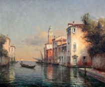 § Noel Bouvard (1912-1975)oil on canvasSunset, Venicesigned, Stacy-Marks label verso dated 196218