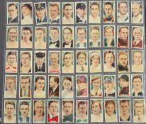 A folio album of cigarette cards on the theme of Footballers, Sporting Achievements, etc., mainly
