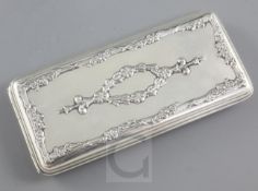 A late 19th century American sterling silver travelling folding cribbage board and four silver