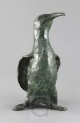 Mona Croome-Carroll. A bronze model of a penguin, monogrammed and numbered 3/6, with original