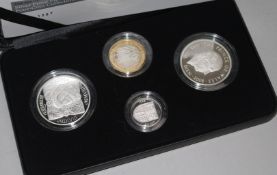 A 2008 silver proof Piedfort four coin collection
