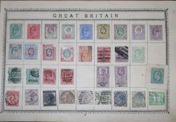 An old time collection of stamps in a Lincoln album, including better Great Britain