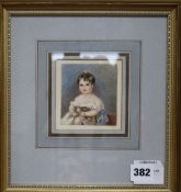 Margaret Gillies (1803-1887)watercolour'My Favourite Pussy'initialled3.25 x 3in.