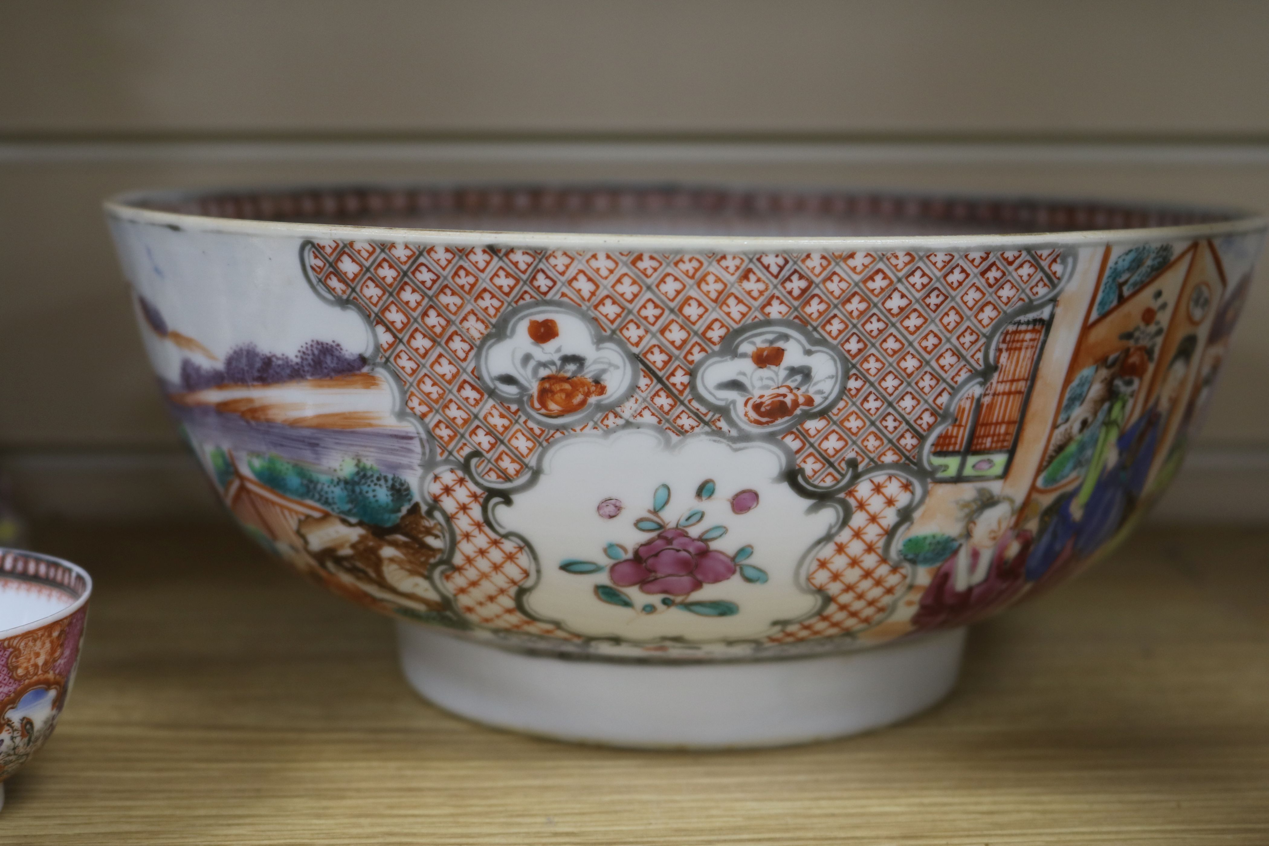 Three Chinese famille rose bowls, a Limoges teaset, a Paris porcelain cup and saucer etc - Image 7 of 14