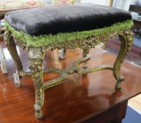 An upholstered Italian stool, W.59cm