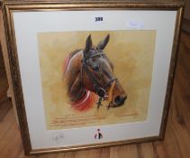 Martin Alford4 watercoloursHead studies of winning racehorsessigned and dated 2007, signed in the