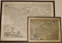 Emmanuel Bowen, 'engravingMap of the County of Kent Divided into Lathes' and a reprint Speed map
