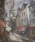 French Schooloil on canvasView of the Sacre Couerindistinctly signed41 x 33cm, unframed