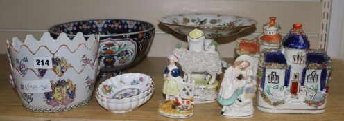 A collection of mixed ceramics including Staffordshire figures