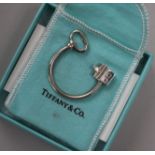 A Tiffany & Co sterling silver key ring, with Tiffany box and pouch, 38mm.