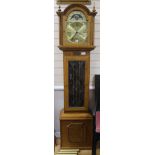 A modern oak cased eight day longcase clock