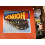 A Hornby Dublo Passenger Train Set No 21, sundry tinplate 0 Gauge railway items, some boxed,