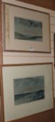 Peter Steven James Smith2 watercoloursView to Lundy Island and Looking to West Giffordinitialled and