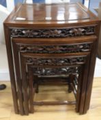 A nest of Chinese hardwood tables, H.70cm