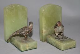 Two cold painted bronze pheasants, one a.f.