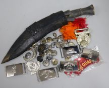 A Kukri and other military items