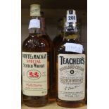 6 x bottles of Teachers whisky, 2 x Whyte & McKay whiskies, 1 x Haig Gold Label and 1 x King