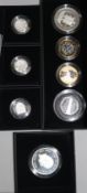 A cased 2009 UK silver 4 coin set three Piedford £1