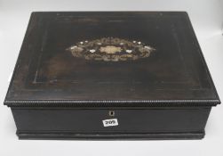 An ebony brass and mother of pearl artist's box