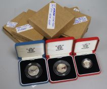 A group of Royal Mint cased silver proof coins and sets