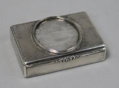 A William IV Scottish engine turned silver snuff box, JM?, Edinburgh, 1836, 7cm.