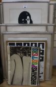 A group of late 1960's and early 1970's artworks, largest 75 x 35cm