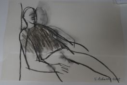 Victoria Achachecharcoal drawingStudy of a reclining figuresigned and dated 200320 x 30cm