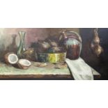 Ritteroil on canvasTable top still life with coconutssigned60 x 120cm