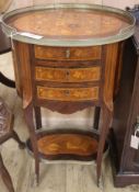 An inlaid bedside cabinet, W.50cm