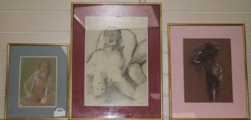 Bardon3 pastel studiesNudes, c.1974signedlargest 40 x 28cm