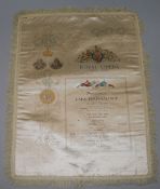 Two Royal Opera Covent Garden silk programmes, Gala Performance, June 7, 1903 and May 27, 1908,
