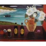 After Mary Feddenoil on canvas boardStill life with Guinness bottles40 x 50cm