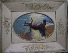 K.H.oil on canvas boardSunbather on the seashoreinitialled40 x 60cm