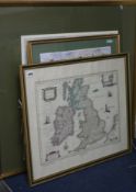 Rosemary H Coates'Hunting Countries of Great Britain', signed, l/e No. 626/850, a map of Britannia