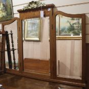 A French mahogany and gilt metal triple mirror