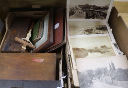 Two boxes of photograph and glass slides